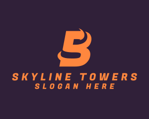 Modern Swoosh Letter B logo design