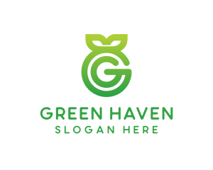 Green Leaf G logo design