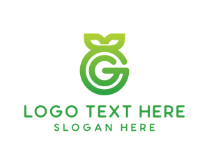 Apple - Green Leaf G logo design