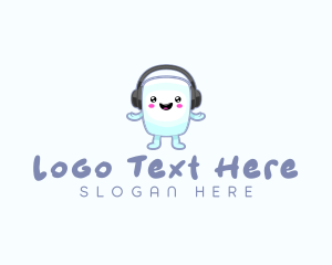 Headphones - Cute Marshmallow Headphones logo design