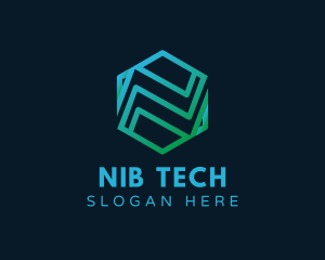 Hexagon Tech Letter N  logo design