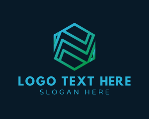 Hexagon Tech Letter N  Logo