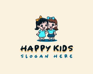 Student Girls Kindergarten logo design