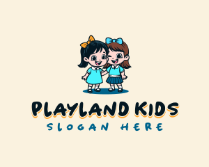 Student Girls Kindergarten logo design