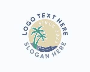 Seaside - Tropical Beach Island logo design