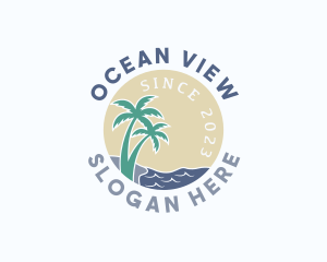 Tropical Beach Island logo design