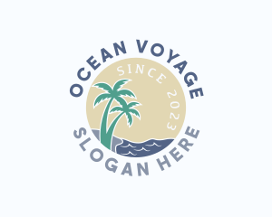 Tropical Beach Island logo design