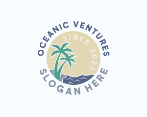 Tropical Beach Island logo design