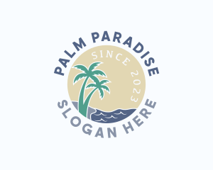 Tropical Beach Island logo design