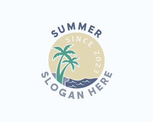 Tropical Beach Island logo design