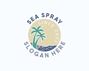 Tropical Beach Island logo design