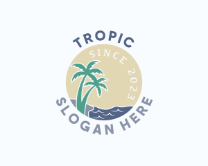 Tropical Beach Island logo design