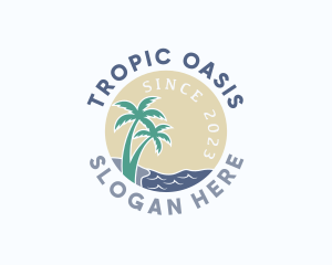 Tropical Beach Island logo design