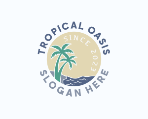 Island - Tropical Beach Island logo design