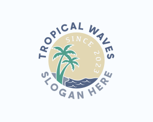 Tropical Beach Island logo design