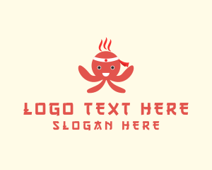 Takoyaki - Happy Japanese Octopus logo design