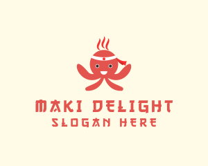 Maki - Happy Japanese Octopus logo design