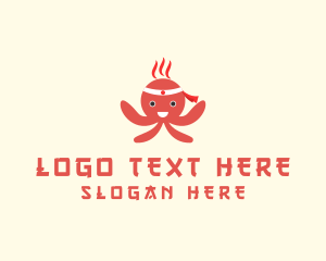 Food - Happy Japanese Octopus logo design