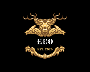 Animal - Deer Antler Trophy logo design
