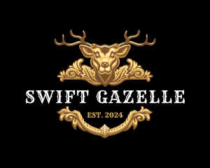 Gazelle - Deer Antler Trophy logo design