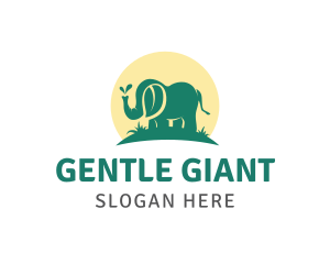 Green Elephant Leaf logo design