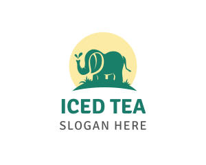 Green Elephant Leaf logo design