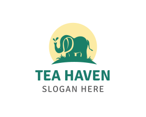 Green Elephant Leaf logo design