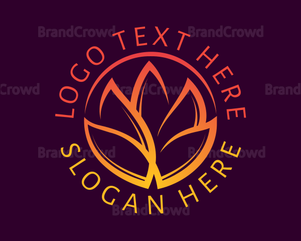 Orange Wellness Flower Logo