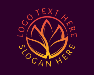Lotus - Orange Wellness Flower logo design