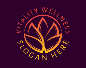 Orange Wellness Flower logo design