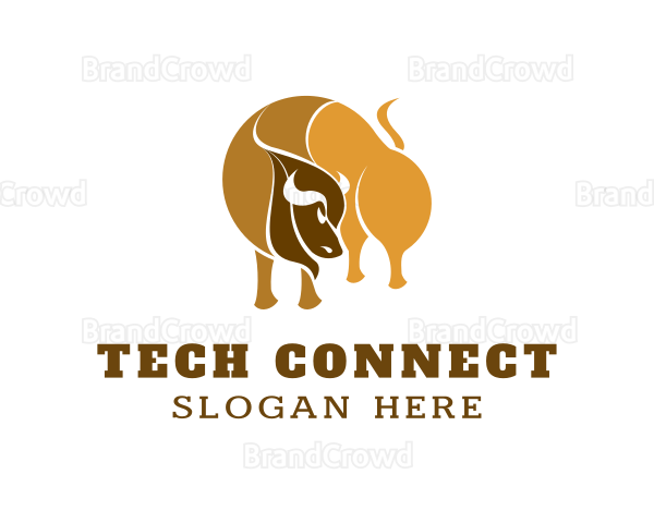 Brown Bull Animal Logo