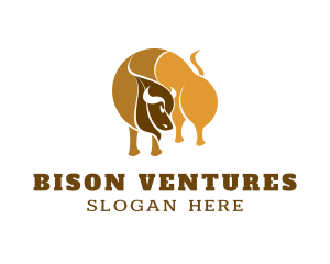 Brown Bull Animal logo design