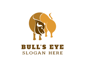 Brown Bull Animal logo design