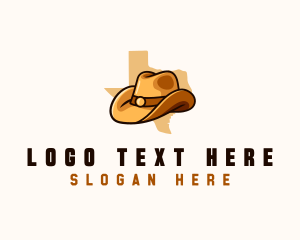 Map - Texas Cowboy Hat logo design