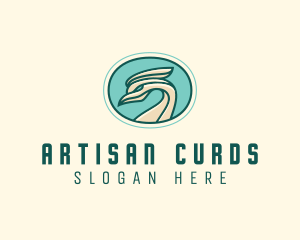 Crested Bird Swan  logo design