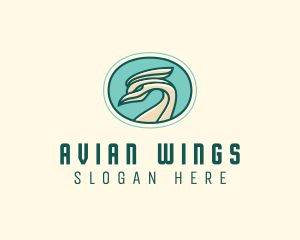 Crested Bird Swan  logo design