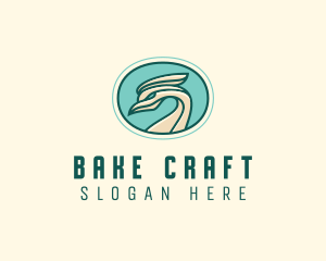 Crested Bird Swan  logo design