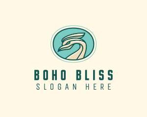 Crested Bird Swan  logo design