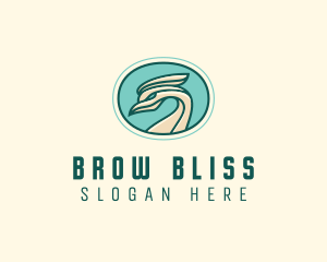 Crested Bird Swan  logo design