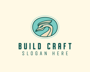 Crested Bird Swan  logo design