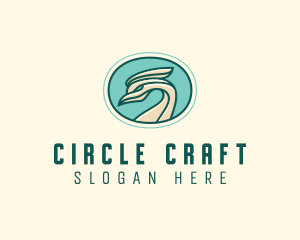 Crested Bird Swan  logo design