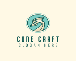 Crested Bird Swan  logo design