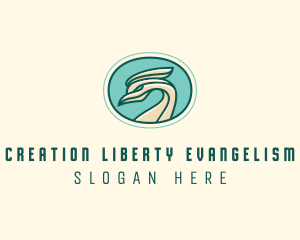 Crested Bird Swan  logo design