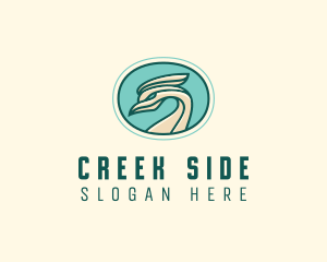 Crested Bird Swan  logo design