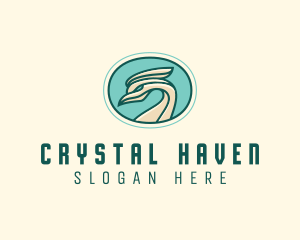 Crested Bird Swan  logo design