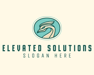 Crested Bird Swan  logo design