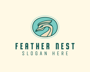 Bird - Crested Bird Swan logo design