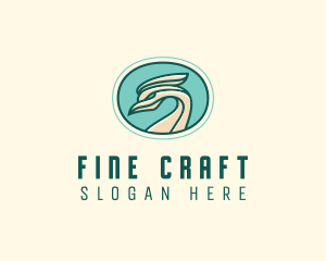 Crested Bird Swan  logo design