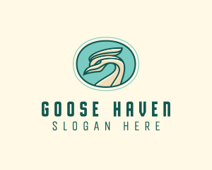 Goose - Crested Bird Swan logo design