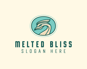 Crested Bird Swan  logo design